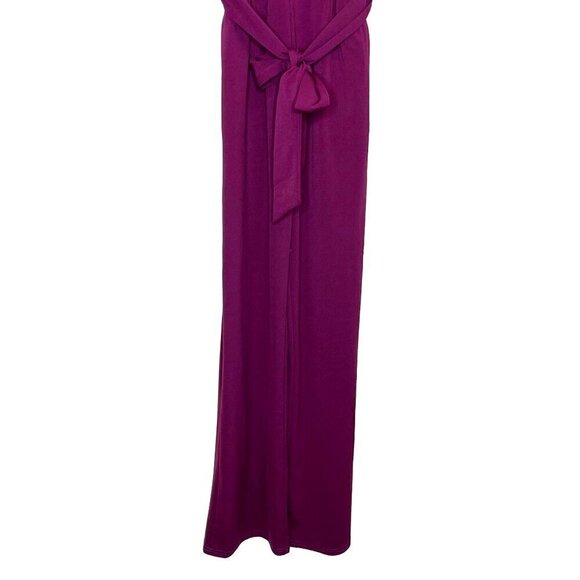 Kaimimei Purple One-Shoulder Ruffle Belted Wide-Leg Jumpsuit Size Medium - Picture 6 of 10